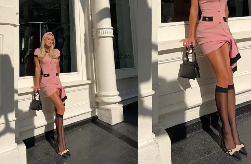 Preppy Summer Outfits Pink Dress With Ballerinas