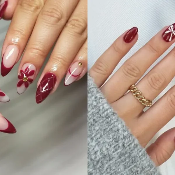 burgundy nails