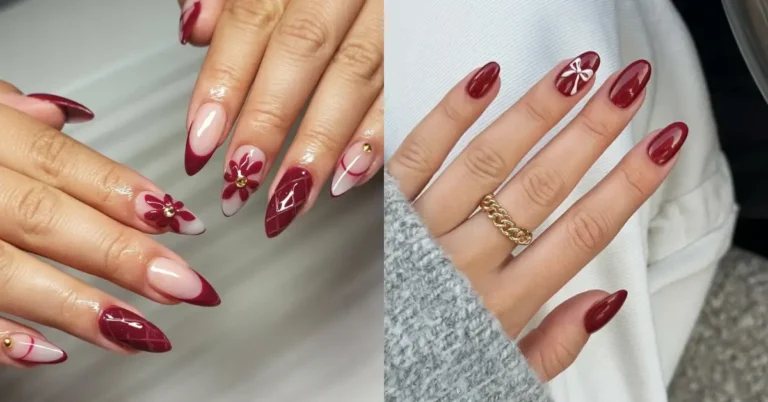 burgundy nails