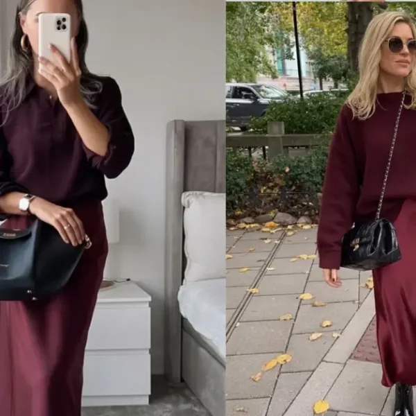 burgundy outfit