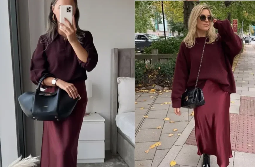 burgundy outfit