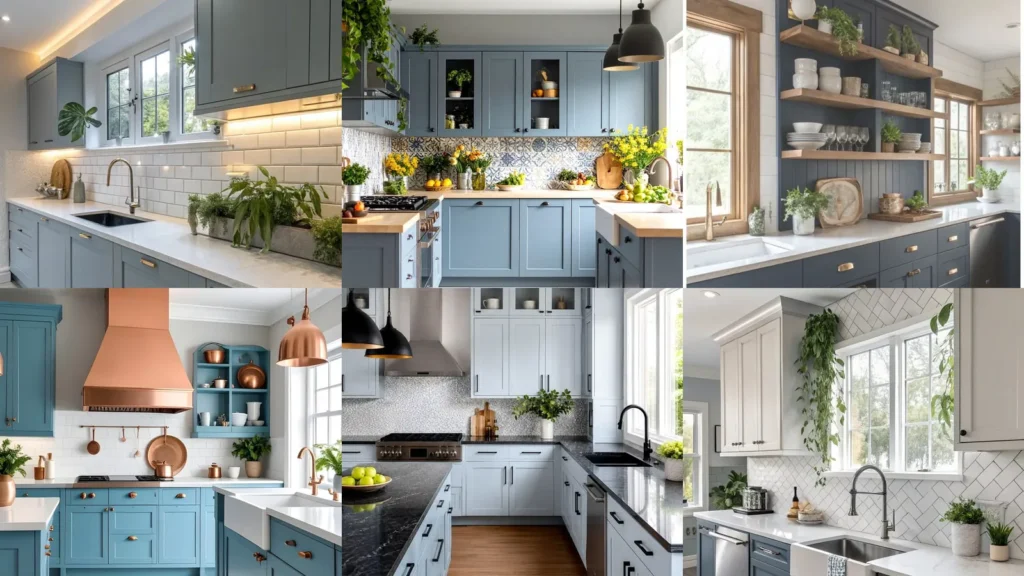 20 Blue Gray Kitchen Cabinets Ideas With Pretty Details to Try