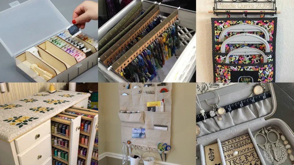 20 Embroidery Supply Storage Ideas for Floss, Hoops and Tools