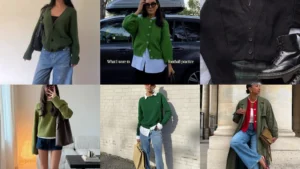 20 Green Button Up Sweater Outfit Ideas and More Green Looks