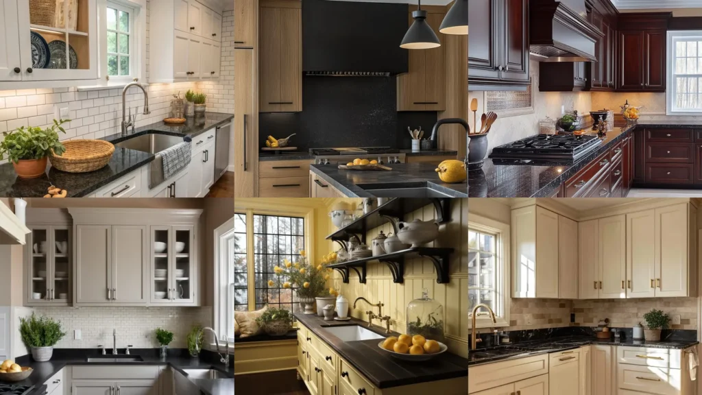 20 Kitchen Cabinet Colors With Dark Granite and More Countertop Pairings