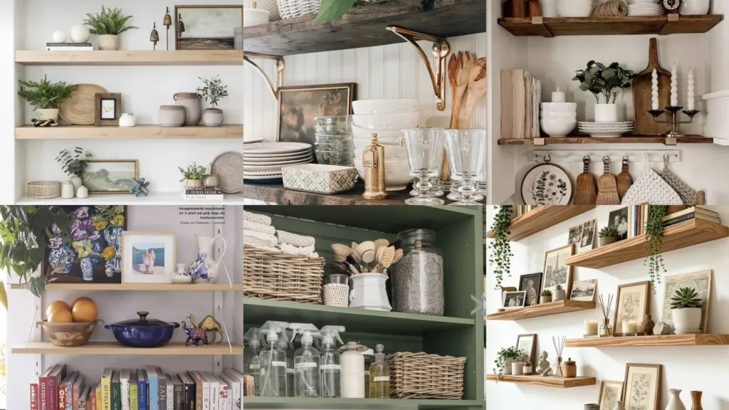 20 Open Shelf Styling Ideas With Books, Baskets and Pretty Everyday Pieces