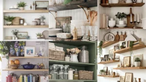 20 Open Shelf Styling Ideas With Books, Baskets and Pretty Everyday Pieces