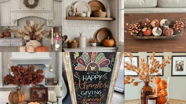 20 Thanksgiving Kitchen Decor Ideas With Pumpkins, Leaves and Little Turkeys